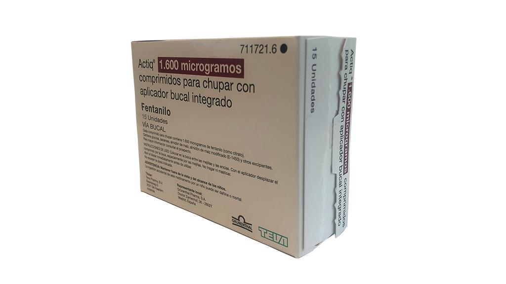 ACTIQ 1600 microgramos 15 COMPRIMIDOS PARA CHUPAR CON APLICADOR BUCAL